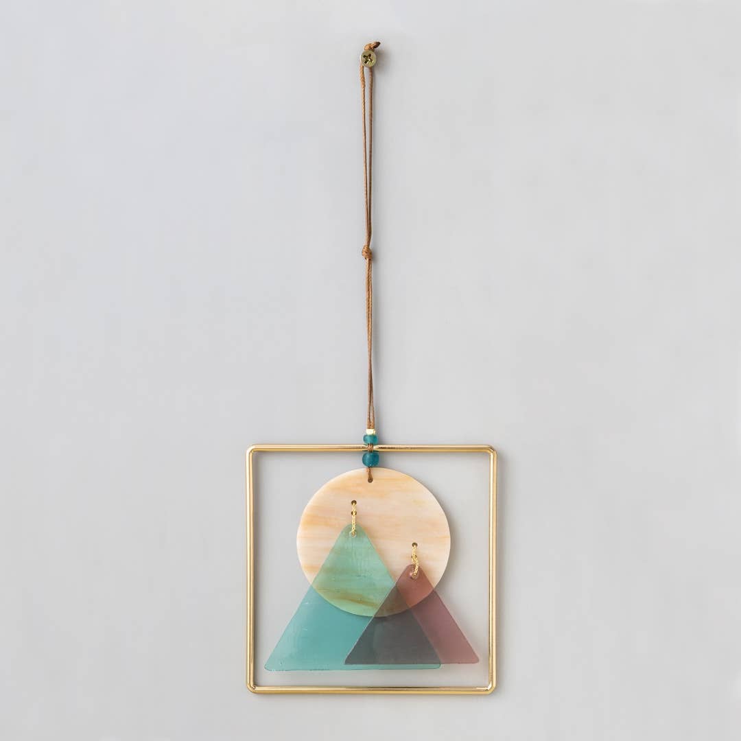 Stained Glass Light Catcher - Sunset Mountains - vibeboxshop