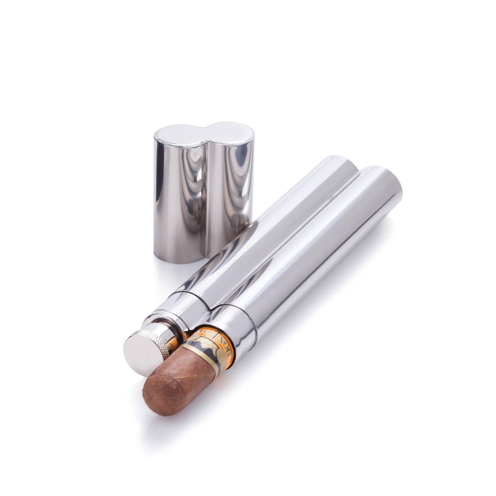 Stainless Steel Cigar Holder and Flask Combo - vibeboxshop