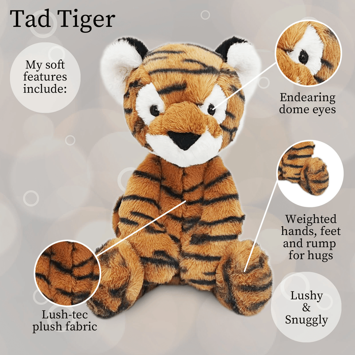 Tad Tiger Plush Toy - vibeboxshop
