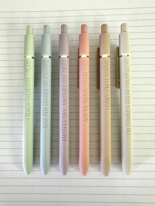 Teacher Life Essentials | 6 Gel Pens Set - vibeboxshop