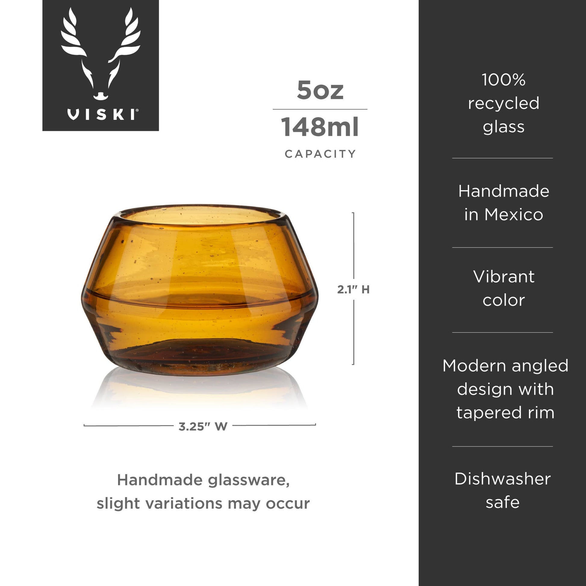 Tequila Copita Glass - Amber - vibeboxshop