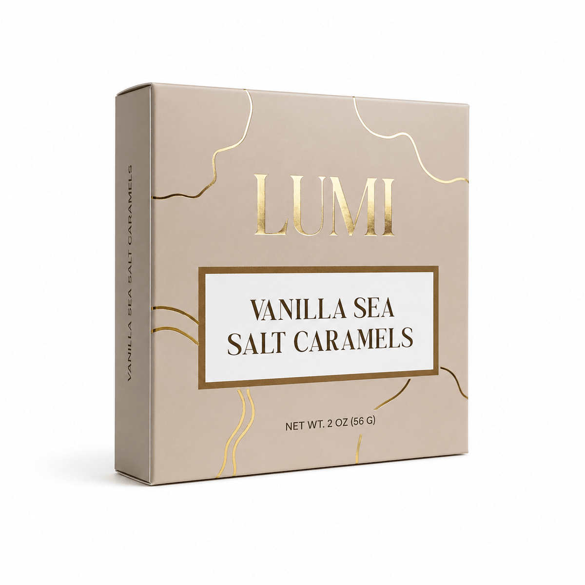 Vanilla Sea Salt Caramels – Beige Box, 2 oz - vibeboxshop