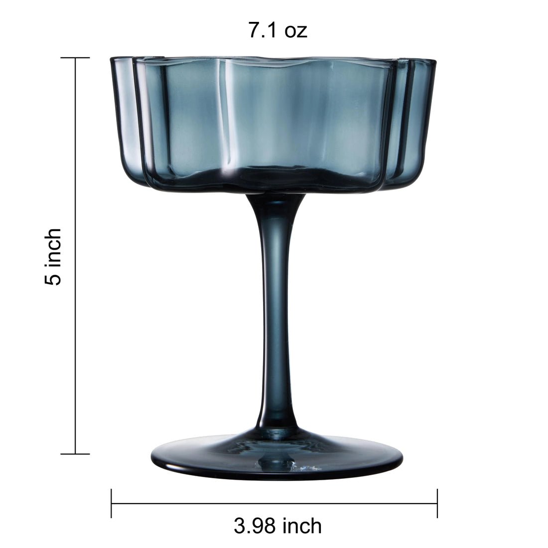 Vintage Wavy Glass Coupes - vibeboxshop