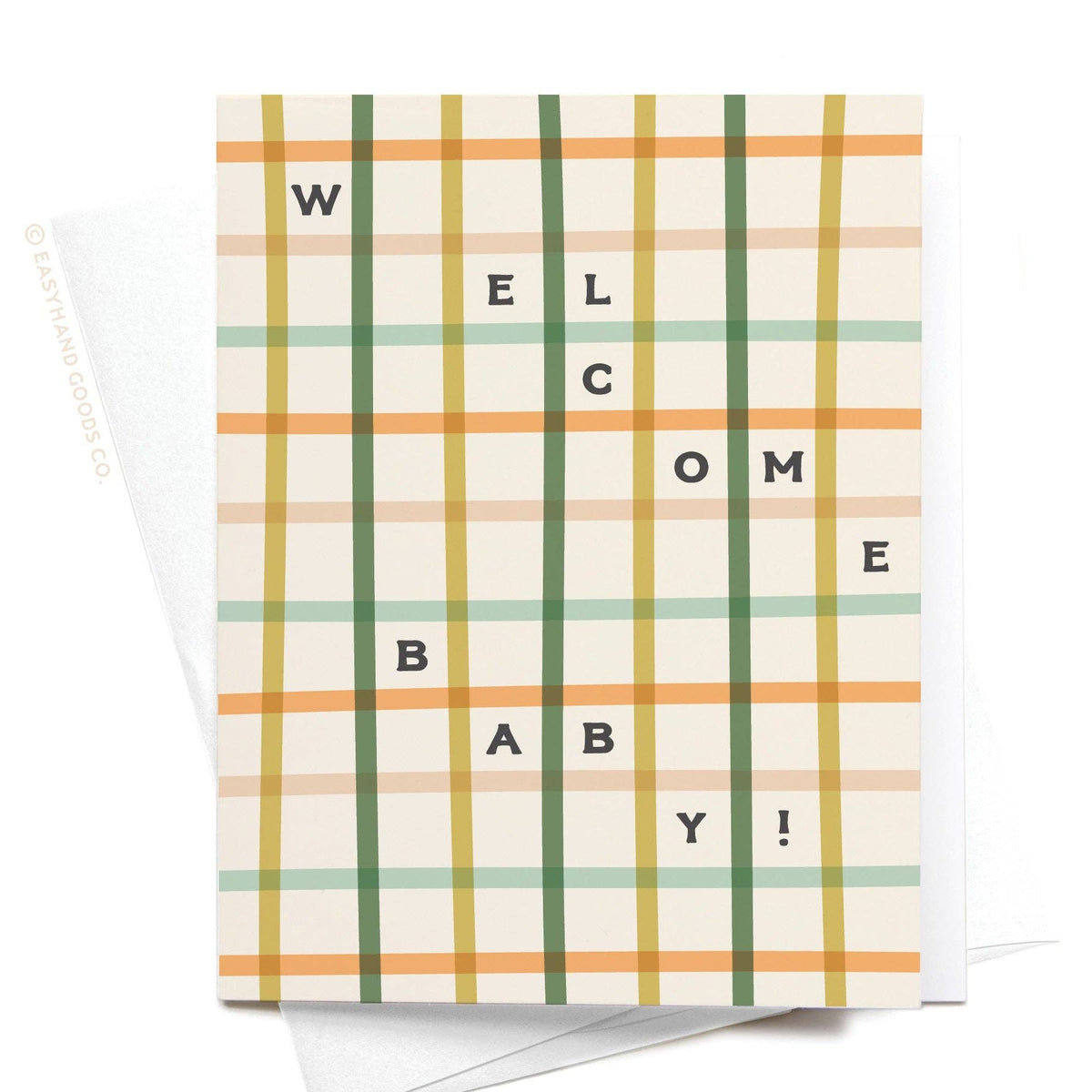 Welcome Baby Gingham Greeting Card - vibeboxshop