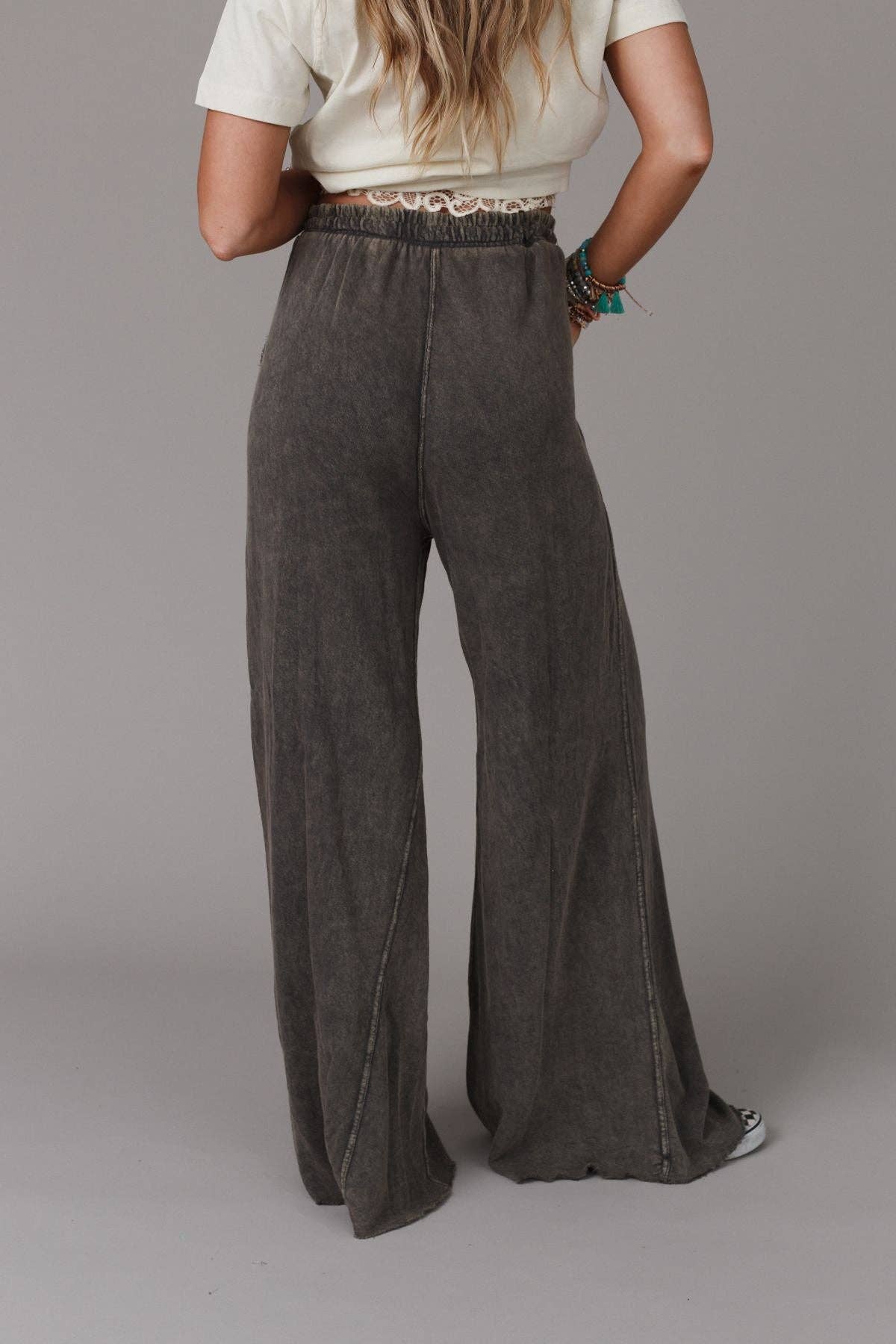 Wide Leg Pant - New Charcoal - vibeboxshop