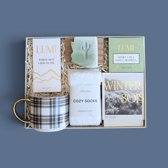 cozy box with a winter theme