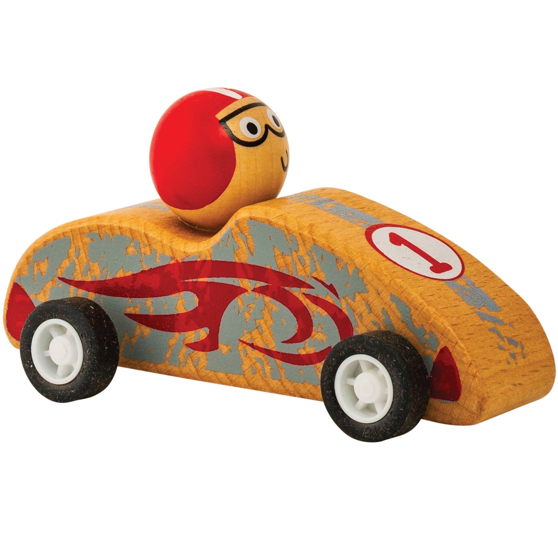 Wooden Pull Back Race Car - vibeboxshop