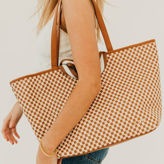 Woven Tiffany Organizer Tote Bag - vibeboxshop