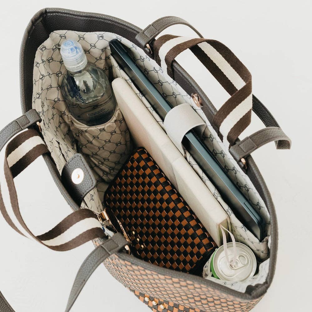 Woven Tiffany Organizer Tote Bag - vibeboxshop