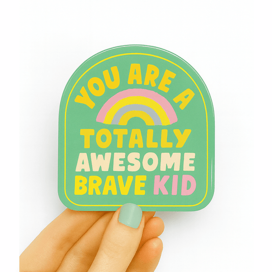 You are a Totally Awesome Brave Kid Sticker - vibeboxshop