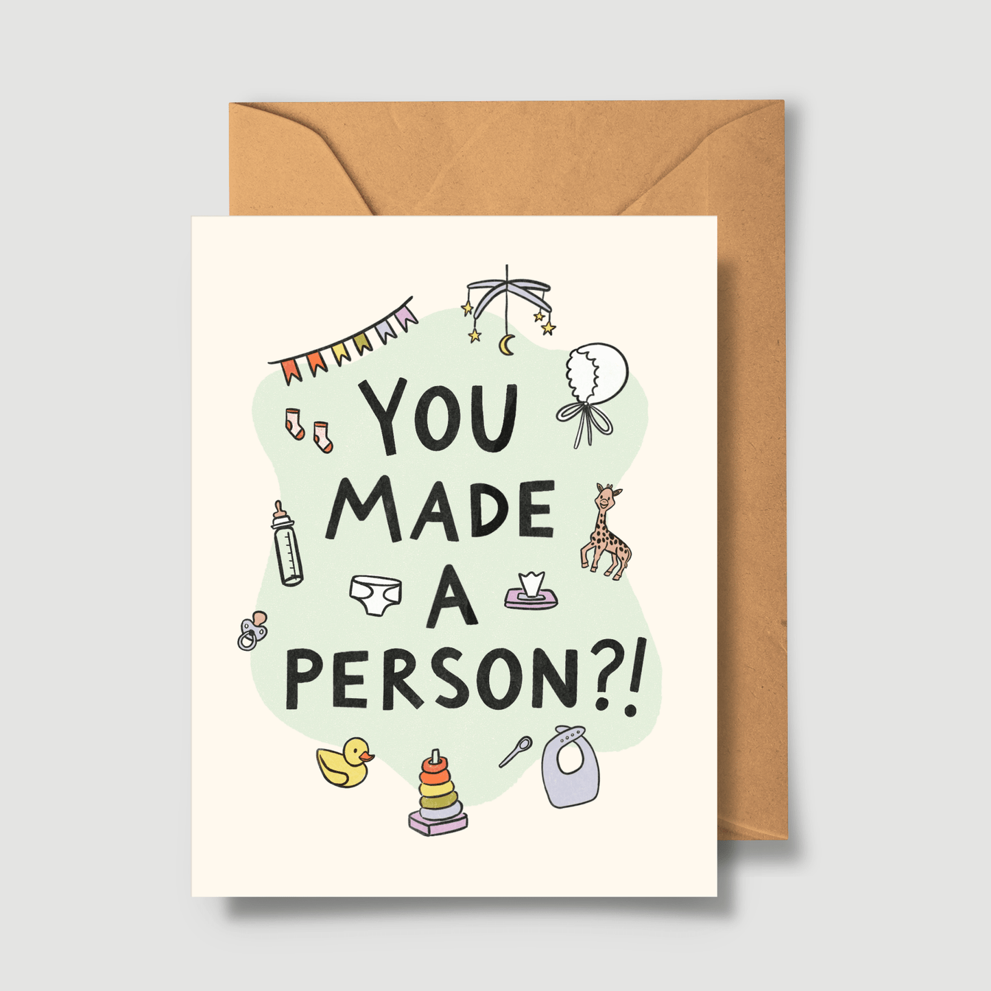 You Made A Person?! Greeting Card - vibeboxshop
