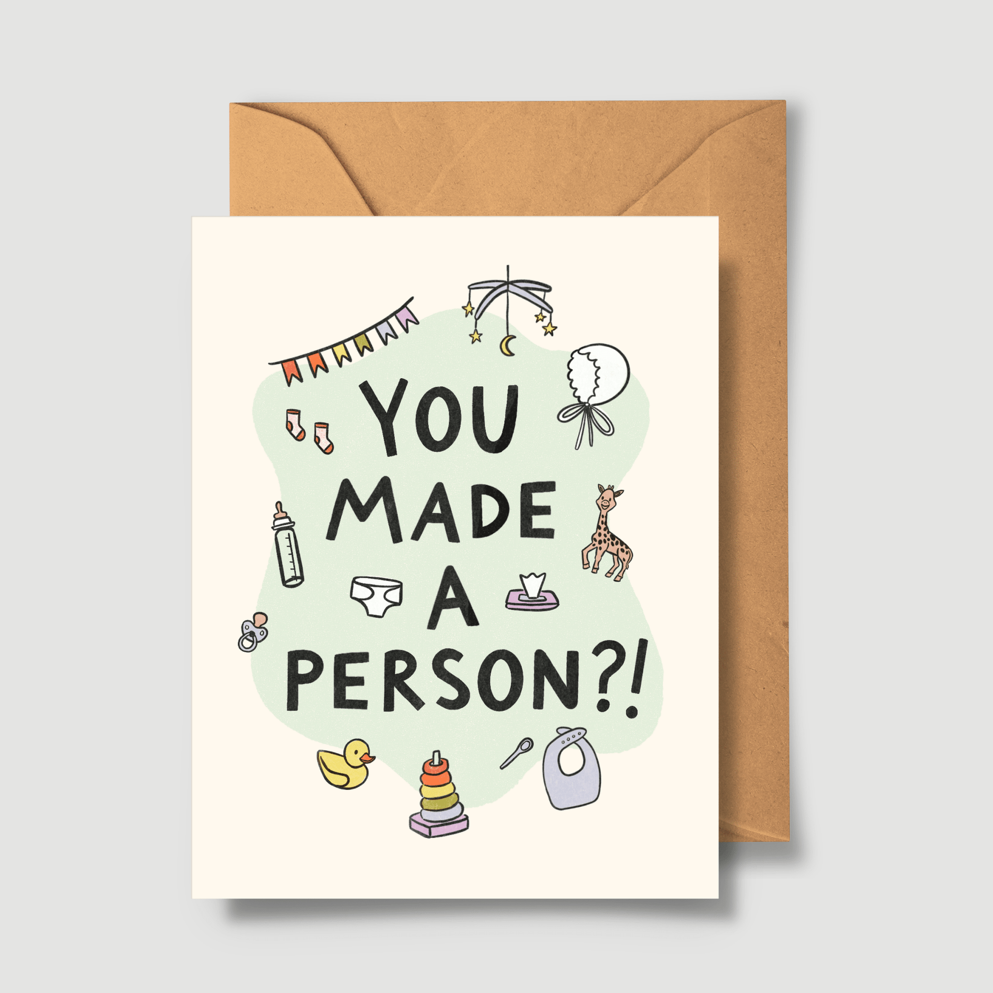 You Made A Person?! Greeting Card - vibeboxshop