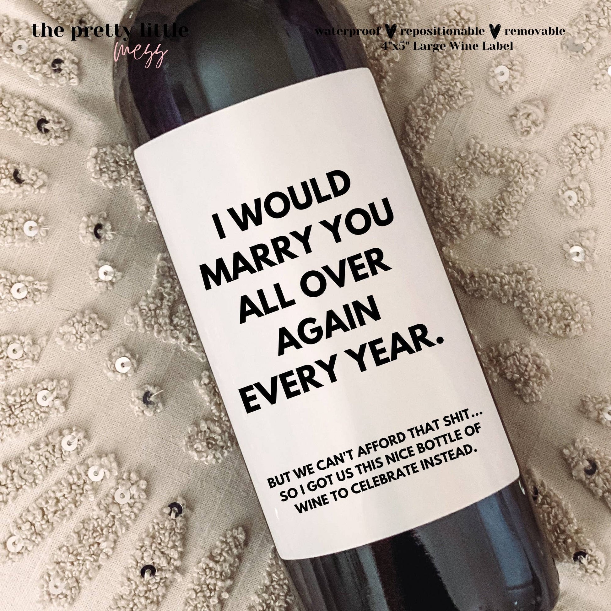 Anniversary Wine Label - vibeboxshop