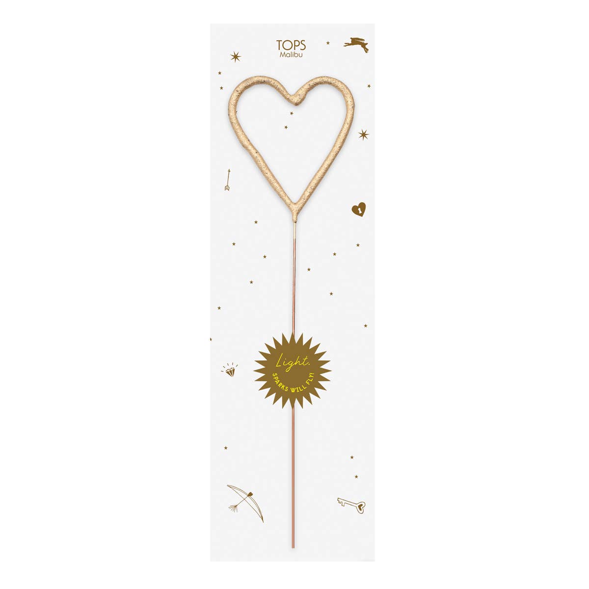 Big Golden Sparkler Wand Heart - vibeboxshop